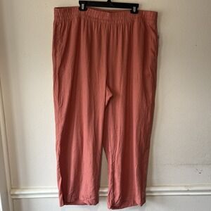 Old Navy  High Rise Wide Leg Linen Blend Peach Comfort Waistband XXL New Resort